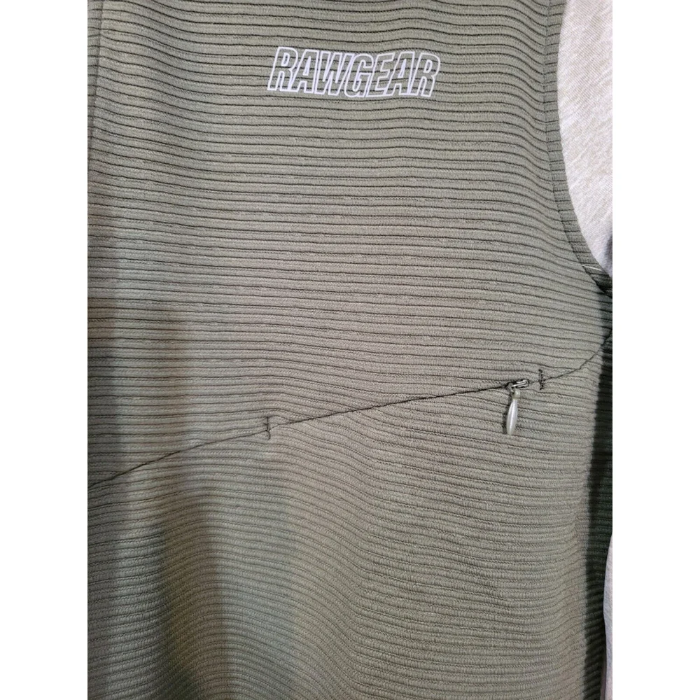 Raw Gear Mens Size Small Olive Green Half Zip Sweatshirt